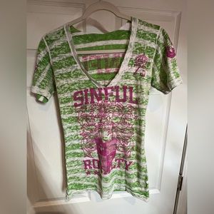 Women’s sinful shirt no size tag but looks like a small/medium